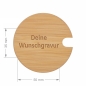 Preview: Keramiktasse mit Löffel schwarz und Deiner Wunschgravur auf dem Bambusdeckel